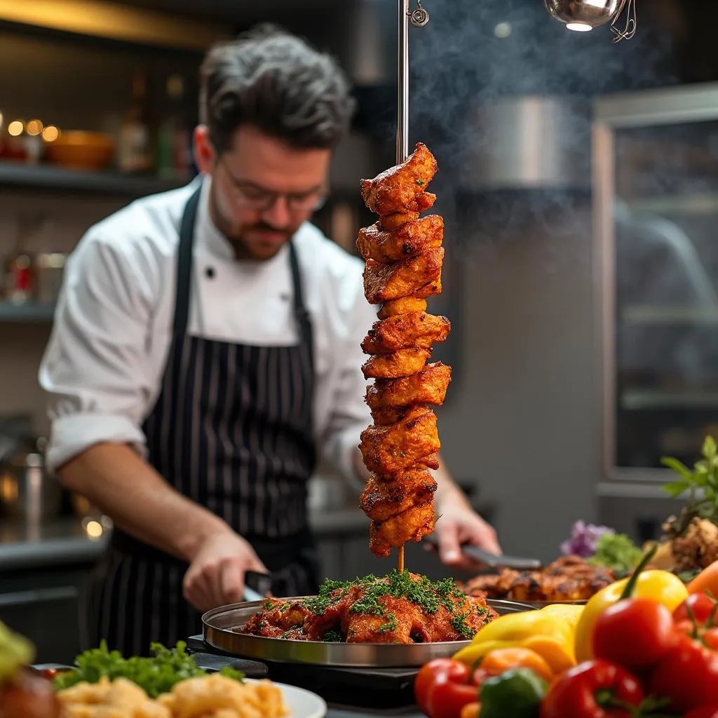 Preparación de Kebab